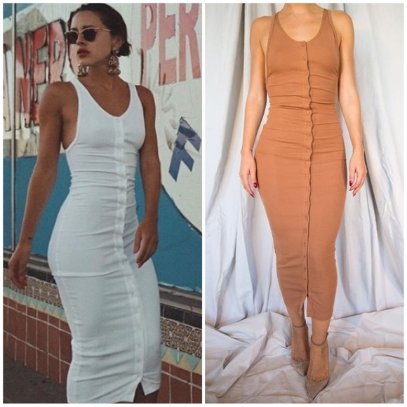 The Line by K Dresses & Skirts - THE LINE BY K BUTTON FRONT MIDI DRESS KARLA DERAS LPA REVOLVE FREE PEOPLE BOHO